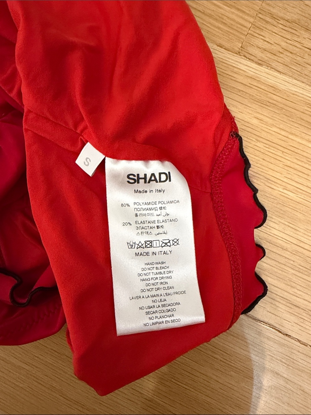 Shadi Ruffle-Shoulder Red One-Piece Swimsuit - Picture 6 of 6
